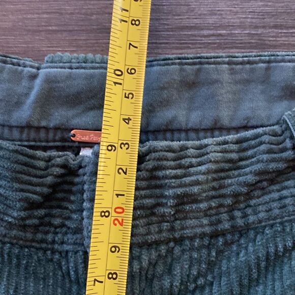 Free people green corduroy pants flare pockets size 0 - Picture 7 of 10